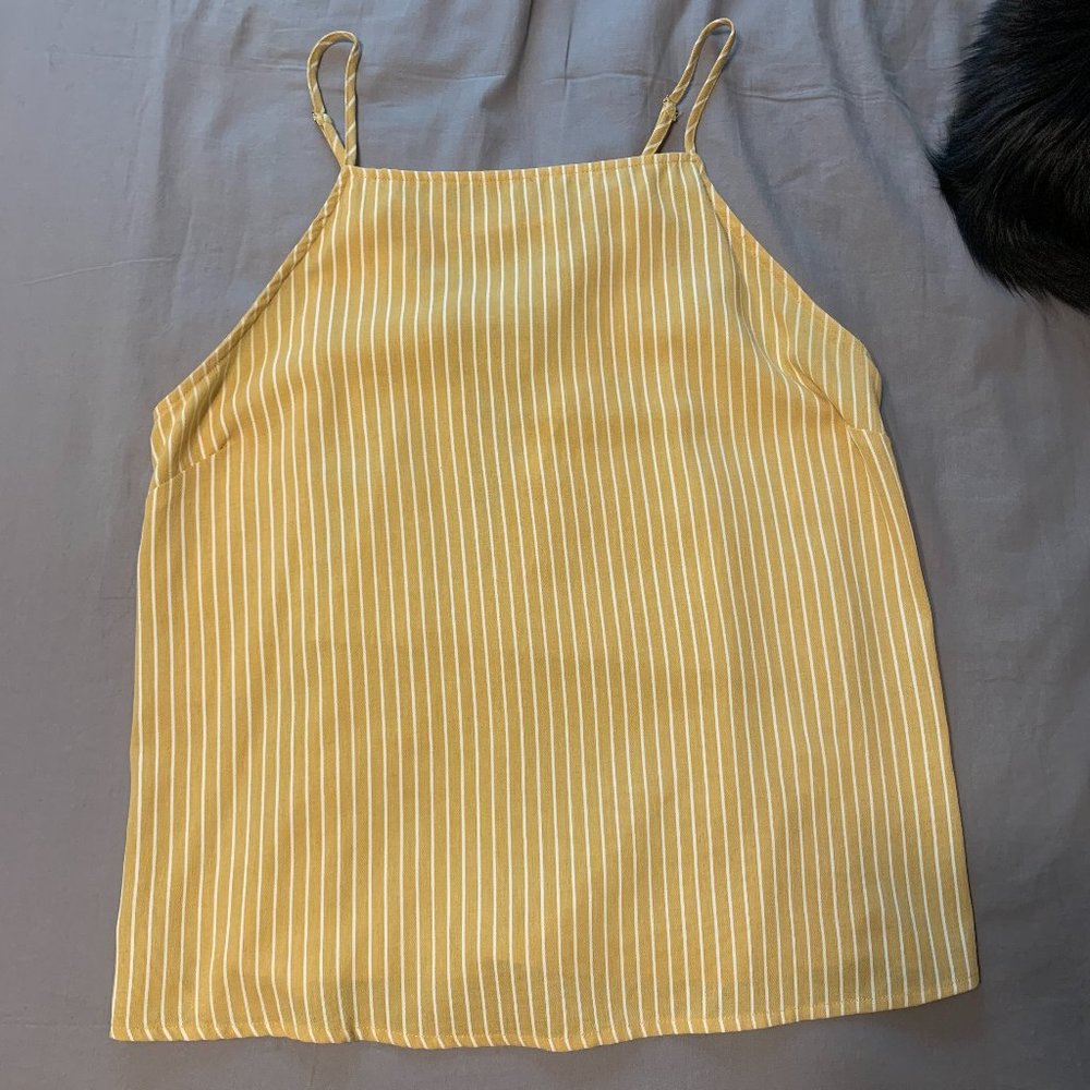 SOLD - Yellow Striped Tank Top - L